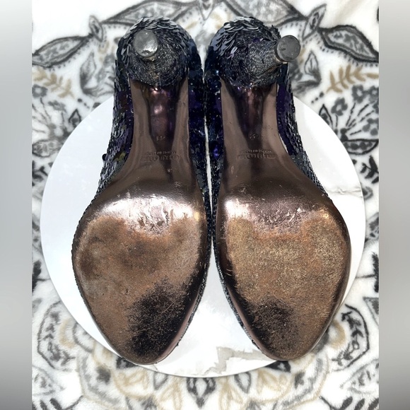 MIU MIU Sequin Embellishments Round ToePumpsHeels Size41 U.S. Size11 - Picture 8 of 16